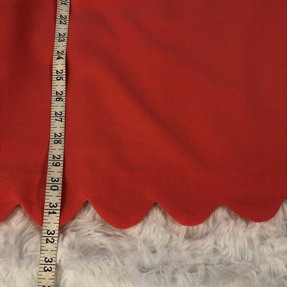 Monteau Los Angeles Orange Sleeveless Shift Dress Scalloped Edging Scop Neckline - Picture 12 of 16